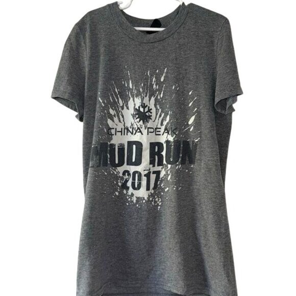 Anvil Mud Run 2017 T-Shirt China Peak Gray Short Sleeve Cotton Blend XS - Picture 1 of 6